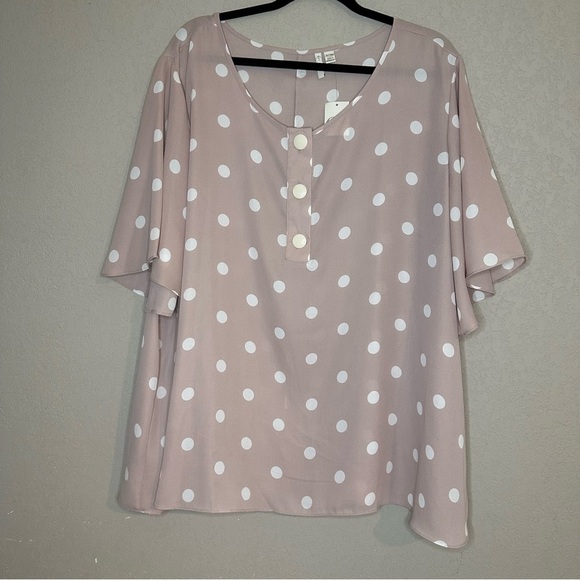 Cato Est. 1946 Tops - Cato Est. 1946 Women’s Polka Dot Top Blouse Size 26/28 NWT